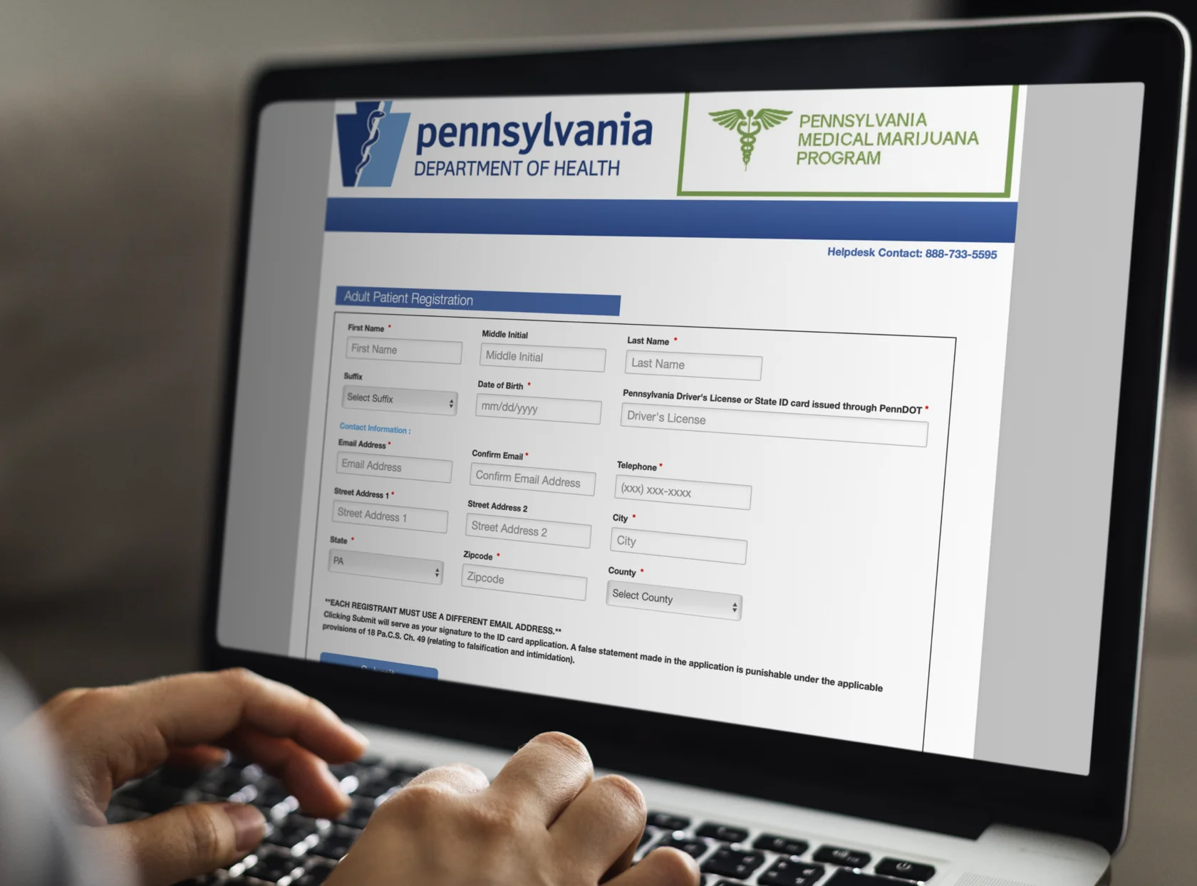 Register with the PA medical marijuana program
